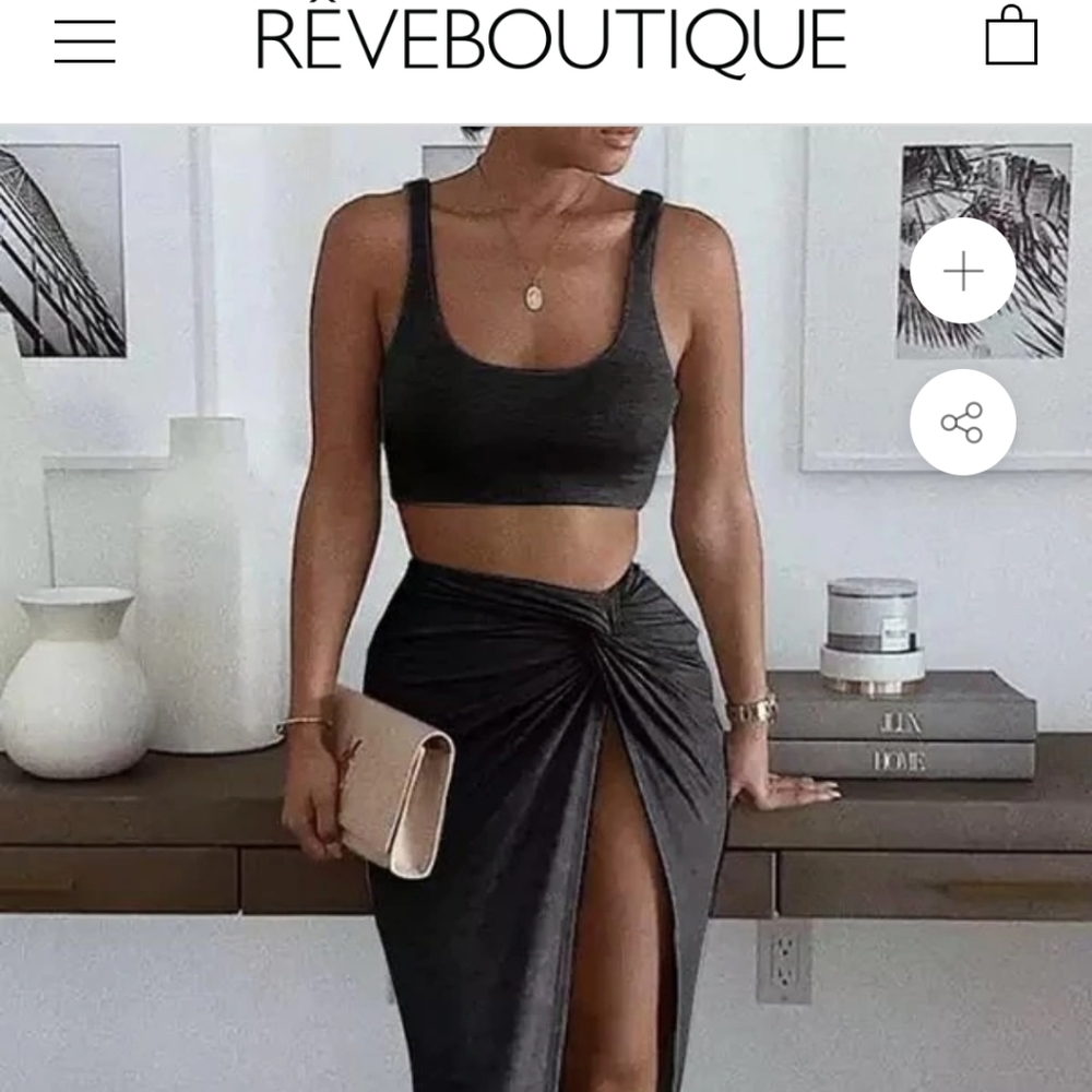 REVE Boutique  Jessica Bara Ava crop top and Maxi skirt two piece